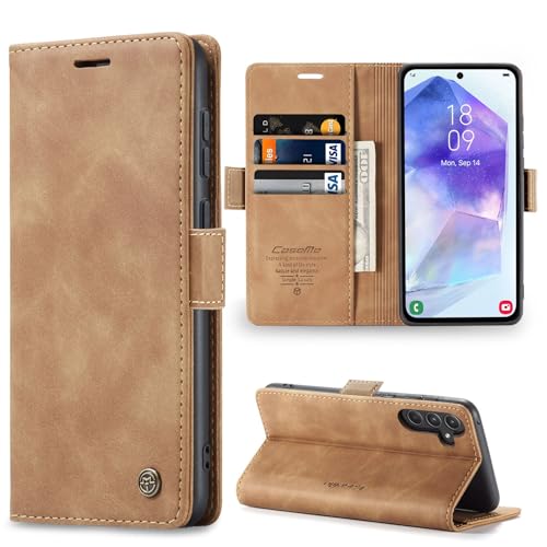 Sikoto Handyhülle für Samsung Galaxy A55 5G Hülle Premium Leder Flip Klapphülle Brieftasche Kartenfach Standfunktion Magnetische Schutzhülle Tasche Samsung A55 - Braun Sikoto Handyhülle für Samsung Galaxy A55 5G Hülle Premium Leder Flip Klapphülle Brieftasche Kartenfach Standfunktion Magnetische Schutzhülle Tasche Samsung A55 - Braun von Sikoto