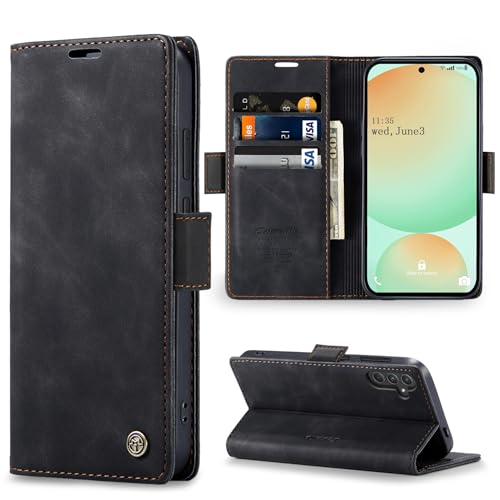 Sikoto Handyhülle für Samsung Galaxy S24 FE 5G Hülle Premium Leder Flip Klapphülle Brieftasche Kartenfach Standfunktion Magnetische Schutzhülle Tasche Samsung S24 FE - Schwarz Sikoto Handyhülle für Samsung Galaxy S24 FE 5G Hülle Premium Leder Flip Klapphülle Brieftasche Kartenfach Standfunktion Magnetische Schutzhülle Tasche Samsung S24 FE - Schwarz von Sikoto