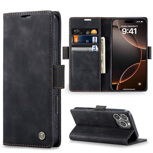 Sikoto Handyhülle für iPhone 16 Pro Hülle Premium Leder Flip Klapphülle Brieftasche Kartenfach Standfunktion Magnetische Schutzhülle Tasche für iPhone 16 Pro - Schwarz Sikoto Handyhülle für iPhone 16 Pro Hülle Premium Leder Flip Klapphülle Brieftasche Kartenfach Standfunktion Magnetische Schutzhülle Tasche für iPhone 16 Pro - Schwarz von Sikoto