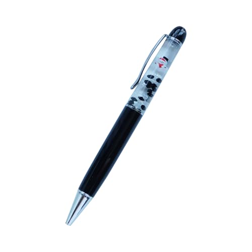 Sikyby Schneemann Weihnachten Spaß Stifte niedliche Floater schwebende Flüssigkeit Schreiben Journaling Büro Stift einzigartige Geschenke (schwarz) von Sikyby