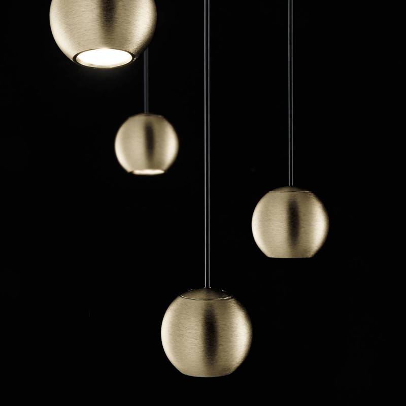 LED-Hängelampe Magnetic rund 8-flg. schwarz/gold von Sil-Lux
