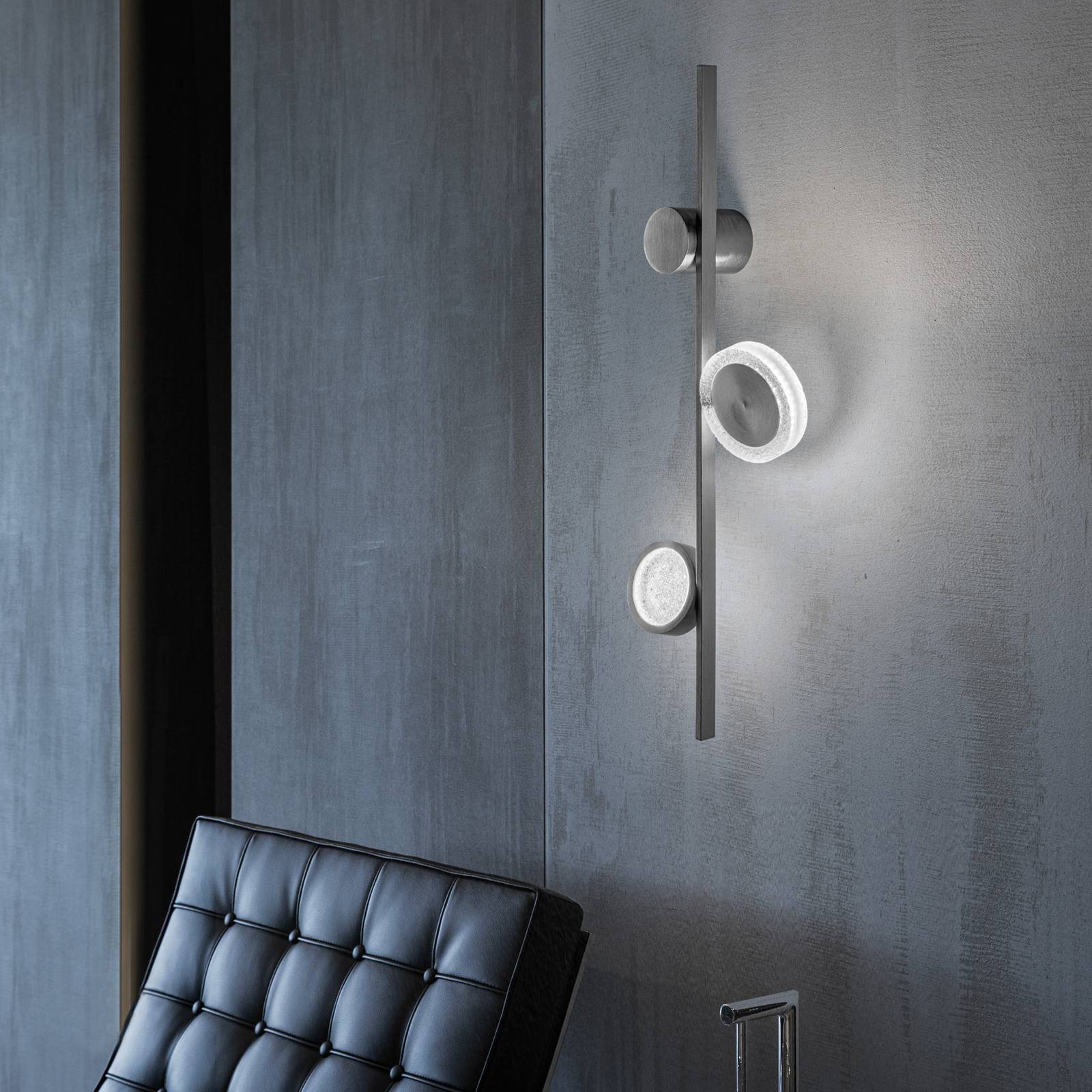 LED-Wandleuchte Yo-Yo A, nickel von Sil-Lux