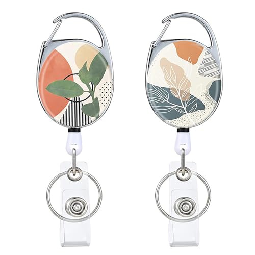 Silars Schlüsselanhänger Ausziehbar, 2 Stücke Blume Ausweishalter Einziehbarer Schlüsselrolle mit Karabiner, Schlüsselkette Ausziehbar mit 62cm Nylondrahtseil, für Schlüssel, Ausweis (B) von Silars