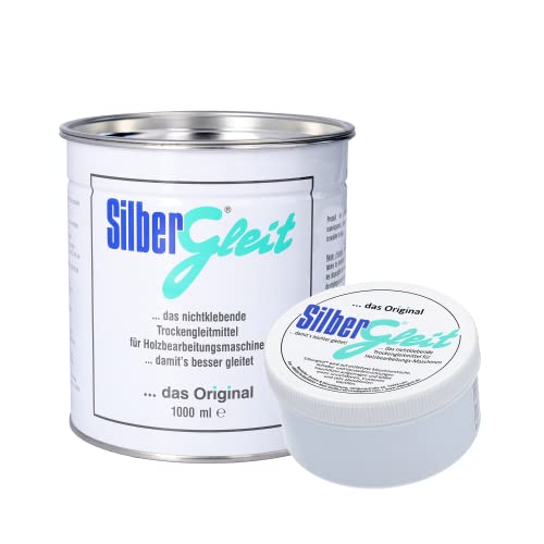 Silbergleit Holzgleitmittel für Hobelmaschinen, Set: 250 ml Kunststoffdose + 1000 ml in Dose, silikonfrei von Silbergleit
