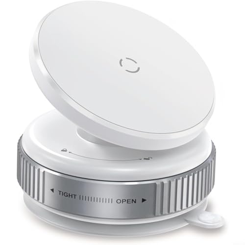 Sileduove Kompakte magnetische Handyhalterung für Autos mit 360-Grad-Drehung und zuverlässigem Saugnapf (weiß) von Sileduove
