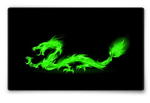 Silent Monsters Mauspad 240 x 200 mm Stoff Mousepad Feuer Drache - Vernähter Rand - rutschfest - für Gaming Büro Office Homeoffice - 24 x 20 cm Mouse Pad Mat Mausunterlage klein alle Maus Arten von Silent Monsters