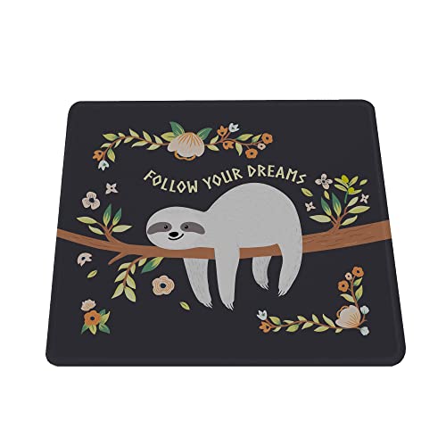 Silent Monsters Mauspad 360 x 250 mm Stoff Mousepad Faultier - Vernähter Rand - Rutschfest - Gaming Büro Office Homeoffice - 36 x 25 cm Mouse Pad Mat - Mausunterlage für alle Maus Arten von Silent Monsters