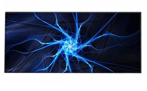 Silent Monsters Mauspad XXL 900 x 400 mm großes Mousepad Blitz Gewitter - Vernähter Rand - rutschfest - für Gaming Büro Office Homeoffice Tastatur - 90 x 40 cm groß Mouse Pad Mat alle Maus Arten von Silent Monsters