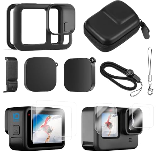 Schutzhülle aus Silikon für GoPro Hero 13 Schwarz, Silikon Schutzhülle für Hero 13 Black, Staubdicht & Displayschutz & Gummihülle & Umhängeband & Objektivdeckel, für Go pro Hero 13 Black Zubehör Kit Schutzhülle aus Silikon für GoPro Hero 13 Schwarz, Silikon Schutzhülle für Hero 13 Black, Staubdicht & Displayschutz & Gummihülle & Umhängeband & Objektivdeckel, für Go pro Hero 13 Black Zubehör Kit von Silent-Qiaoyou