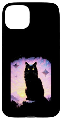 Katze Cosmic Art Night Mystical Fantasy Sunset Hülle für iPhone 15 Plus Katze Cosmic Art Night Mystical Fantasy Sunset Hülle für iPhone 15 Plus von Silhouette