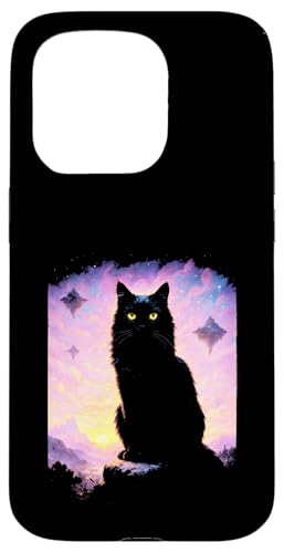 Katze Cosmic Art Night Mystical Fantasy Sunset Hülle für iPhone 15 Pro Katze Cosmic Art Night Mystical Fantasy Sunset Hülle für iPhone 15 Pro von Silhouette