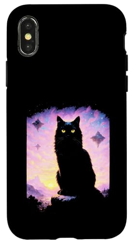 Katze Cosmic Art Night Mystical Fantasy Sunset Hülle für iPhone X/XS Katze Cosmic Art Night Mystical Fantasy Sunset Hülle für iPhone X/XS von Silhouette