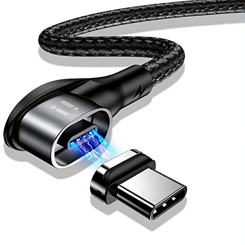 1m 90 Grad PLATINUM Nylon Magnet USB C Schnellladekabel Quick Charge 3.0 Datenkabel - 1x Winkel Kabel + 1x USB-C Stecker von SilicOne