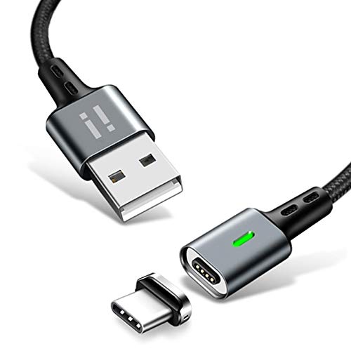 1m PLATINUM Nylon Magnet USB C Schnellladekabel Quick Charge 3.0 Datenkabel - 1x Kabel + 1x USB-C Stecker von SilicOne