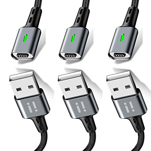 3x 1m PLATINUM Nylon Magnet USB Schnellladekabel Quick Charge 3.0 Datenkabel - 3x Kabel ohne Stecker von SilicOne