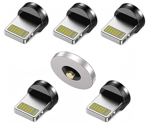 5x Adapter Stecker rund Ersatzadapter für Magnet USB Ladekabel kompatibel mit iPhone 12 13 Pro Max mini 11 XS XR X 10 8 7 6S 6 Plus 5 SE von SilicOne