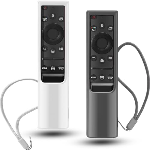 Schutzhülle für Samsung Solar-Fernbedienung, kompatibel mit Samsung Smart TV-Fernbedienung, universelle Silikon-Schutzhülle mit Umhängeband, Schwarz / Weiß, 2 Stück Schutzhülle für Samsung Solar-Fernbedienung, kompatibel mit Samsung Smart TV-Fernbedienung, universelle Silikon-Schutzhülle mit Umhängeband, Schwarz / Weiß, 2 Stück von Silicloak
