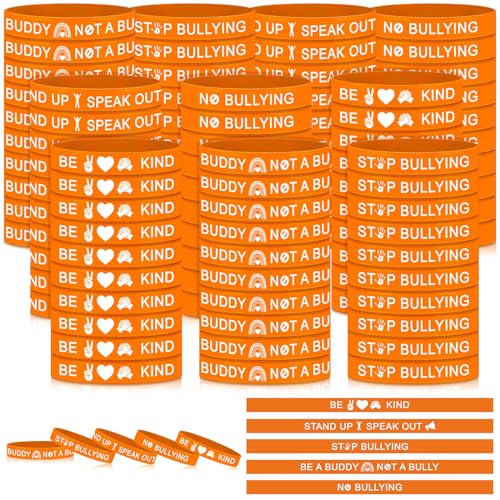 Silipull Silikon-Armbänder gegen Mobbing, 200 Stück, Bulk-Silikonbänder für Spendenaktionen, 5 Stile von Silipull