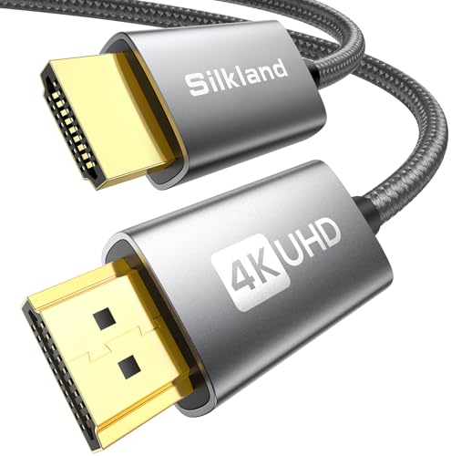 Silkland 4K HDMI Kabel 30cm 2K@144Hz mit ARC HDR 3D UHD Ethernet, HDMI 2.0 Kabel 4K@60Hz 18Gbps Highspeed, Monitor HDMI Kabel Kurz für Soundbar Blu-Ray Laptop TV Fernseher Beamer PS4 PS5 Xbox Switch von Silkland