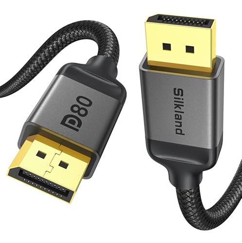 Silkland 80Gbps DisplayPort Kabel 2.1 1.5M [VESA-Zertifiziert] DP80, 8K@240Hz 4K@960Hz/540Hz/480Hz/240Hz DP 2.1 Kabel 16K, HDR FreeSync G-Sync UHBR20 für PC, Gaming-Monitor, 5090 7900XTX von Silkland