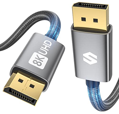 Silkland 8K Displayport Kabel 1.4 0.5M, 4K@144Hz, 2K@240Hz/165Hz/144Hz, 8K@60Hz, HBR3 32.4Gbps, HDR, DSC 1.2, HDCP 2.2, G-Sync&FreeSync, Kurz DP 1.4 Kabel für Gaming-Monitor, Grafikkarte von Silkland