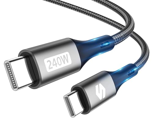 Silkland USB C auf USB C Kabel 2M, 240W 48V 5A USB-C Kabel PD 3.1 QC4.0, Schnellladekabel USB-C 140W 100W für iPhone16/15, MacBook Pro/Air, Laptops, iPad Pro/Air, Samsung S24 Ultra S23, Pixel von Silkland