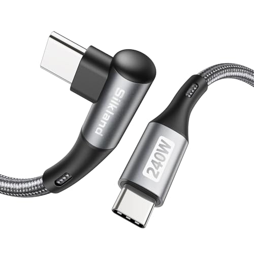 Silkland USB C auf USB C Kabel 3M [240W 48V/5A] Winkel, PD3.1&QC4.0+, 90 Grad Schnellladekabel 140W 100W für iPhone16 15/Pro Max/Plus, Samsung S24 Ultra S23 S22 S21, MacBook Pro/Air, iPad Pro/Air/Mini von Silkland