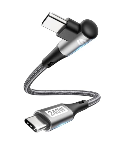 Silkland USB C auf USB C Kabel Kurz 30CM Winkel 240W 100W, PD 3.1&QC 4.0, Ladekabel 90 Grad für Android Auto, iPhone15/Pro Max, Samsung S24 Ultra S23 S22 S21, MacBook Pro/Air, iPad Pro/Air/Mini, Pixel von Silkland