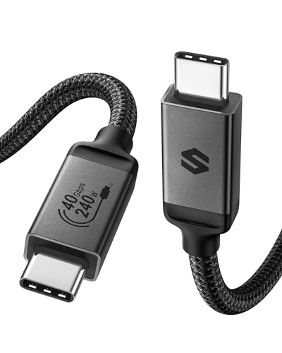 Silkland USB4 Kabel mit Thunderbolt 4 Kabel 30cm, 40Gbps Datenkabel, PD3.1 240W 48V 5A Ladekabel, 8K 60Hz 4K 120Hz Videokabel für Macbook, iPad Pro, Dock, SSD, Display, iPhone 15 Pro Max von Silkland