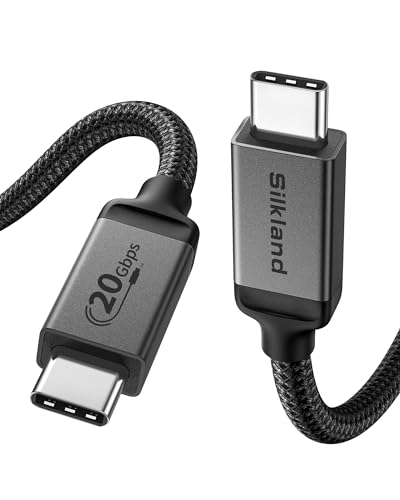 Silkland USB4 Kabel mit Thunderbolt 4 Kabel 3m, 20Gbps Datenkabel, PD3.1 240W 48V 5A Ladekabel, 5K 60Hz 4K 60Hz Videokabel für Macbook, iPad Pro, Dock, SSD, Display, iPhone 15 Pro Max von Silkland