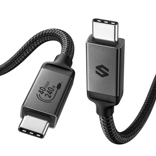 Silkland Zertifiziert USB4 Kabel mit Thunderbolt 4 Kabel, 40Gbps Datenkabel, PD3.1 240W 48V 5A Ladekabel, 8K 60Hz 4K 120Hz Videokabel für Macbook, iPad Pro, Dock, SSD, Display, iPhone 15 Pro Max, 1m von Silkland