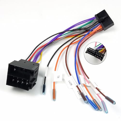 1 Stück 20-poliger auf ISO Kabeladapter, Kabelbaumadapter 20-poliger ISO-Autoradio Adapter Ersatz Universal Zubehörkabel Kompatibel mit Rückwärtssteuerungslinien und Lenkrad- von Silkwish