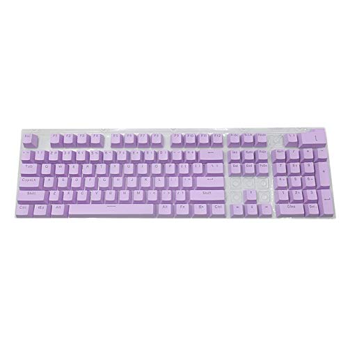 Silriku 104 violette Tasten, mechanische Tastatur-Tastenkappen, Spiel-Tastaturtasten, verschleißfest, ölfrei, violett, für Tastatur, Violett von Silriku