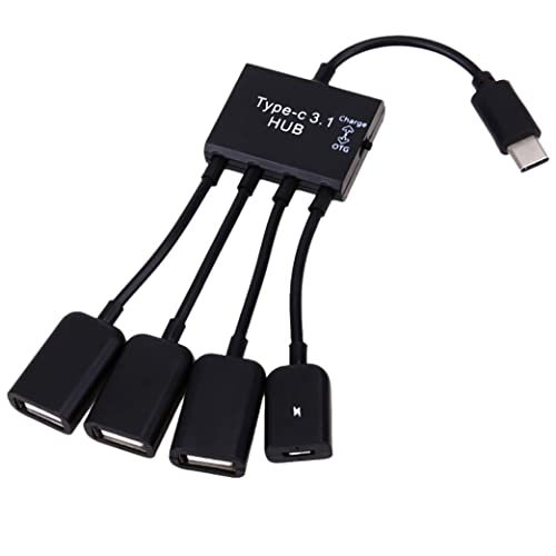 Silriku Typ-C auf Micro-USB-Hub, USB 3.1, 4-Port-betriebener OTG-Hub von Silriku