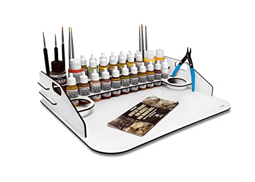 Silu- Silu Paint Station Vallejo-Farben. Organizer mit kleiner Werkbank für Vallejo Paints, mit Pinsel- und Werkzeughalter, zum Bemalen von W40K und Miniaturen Silu- Silu Paint Station Vallejo-Farben. Organizer mit kleiner Werkbank für Vallejo Paints, mit Pinsel- und Werkzeughalter, zum Bemalen von W40K und Miniaturen von Silu