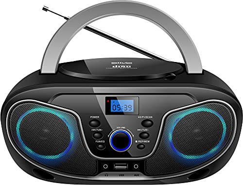 Silva-Schneider 1901850 MPC 19.4 UKW Radio mit CD-Player, AUX, USB, Schwarz/Silber von Silva Schneider