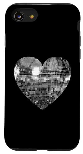 Silberne Discokugel Herz Hülle für iPhone SE (2020) / 7 / 8 von Silver Disco Ball Heart