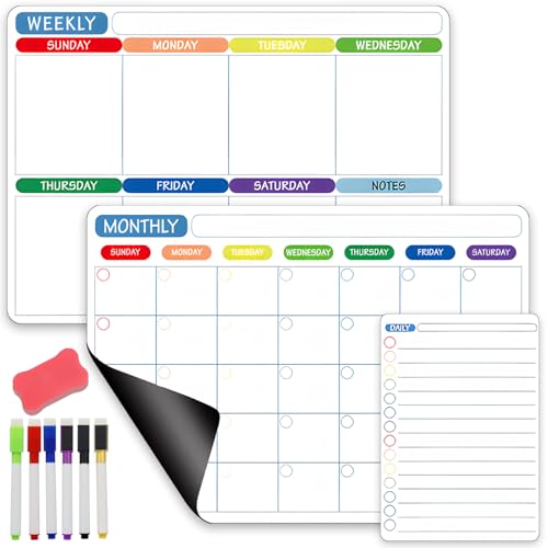 SilverChry Whiteboard Wochenplaner, Whiteboard Magnetisch, Monatsplanerabwischbar Magnetisch, To Do Liste Abwischbar, Kühlschrank Magnettafel, Whiteboard Magnet Kalender, 6 Marker, 1 Radiergummi SilverChry Whiteboard Wochenplaner, Whiteboard Magnetisch, Monatsplanerabwischbar Magnetisch, To Do Liste Abwischbar, Kühlschrank Magnettafel, Whiteboard Magnet Kalender, 6 Marker, 1 Radiergummi von SilverChry