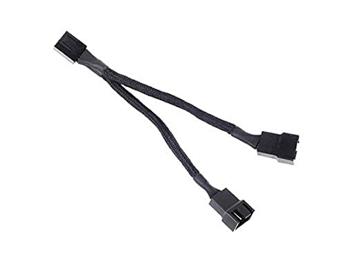 SilverStone Technology Skateboard Kabel CPF01, 100 mm, Schwarz, PWM Lüftersplitter für 2 Lüfter, Computer Case Kühlung von SilverStone Technology