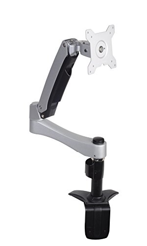 SilverStone SST-ARM11BC - Verstellbarer LCD/LED Aluminium-Monitorarm, Monitor 360° drehbar, Schwenkarm 180° verschiebbar sowie 90° hoch/runter und 90° nach links/rechts kippbar - Maximale Montagelochabstände VESA MIS-D 75x75/100x100, silber von SilverStone Technology