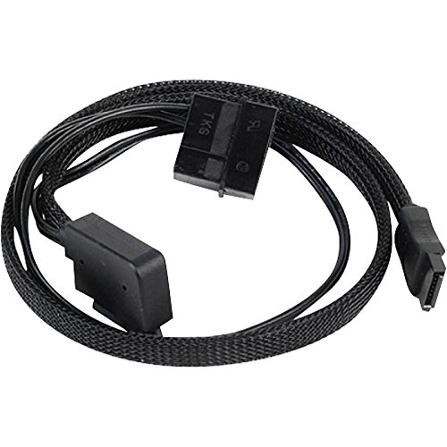 SilverStone SST-CP10 - Adapter Kabel Slimline SATA zu SATA, um 90° abgewinkelte Anschlüsse, schwarz gesleevt SilverStone SST-CP10 - Adapter Kabel Slimline SATA zu SATA, um 90° abgewinkelte Anschlüsse, schwarz gesleevt von SilverStone Technology