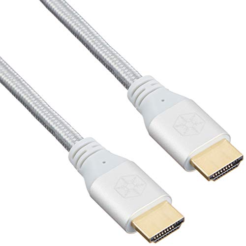 SilverStone SST-CPH01S-1800 - Premium Zertifiziertes 4K Ultra High Speed HDMI 2.0b Kabel, 180cm, silber von SilverStone Technology