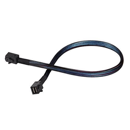 SilverStone SST-CPS04 - Internes Mini SAS HD Kabel mit beidseitigen SFF8643 Steckern, unterstützt SAS 3.0 Industriestandard, 50 cm von SilverStone Technology