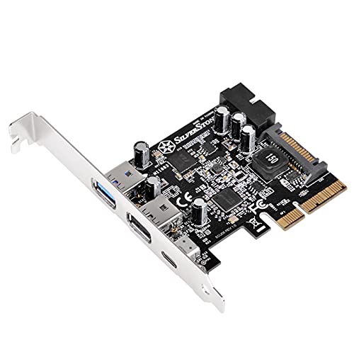 SilverStone SST-ECU05 - PCI-E Erweiterungskarte, 1x extern USB 3.1 Typ C, 2x USB 3.0 Typ A, 1x intern USB 3.0 19-pin Anschluss, 10 Gbps, low-profile geeignet von SilverStone Technology