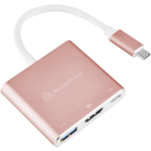 SilverStone SST-EP08P - Adapter USB 3.1 Type C zu HDMI 4K/USB Type C/USB Type A, pink von SilverStone Technology