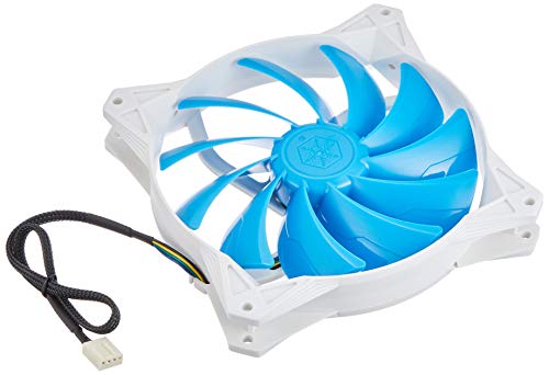 SilverStone SST-FQ141 - FQ Serie geräuscharmer 140 mm-Hochleistungs-PWM-Lüfter mit Anti-Vibrations-Zubehör, weiss-blau von SilverStone Technology