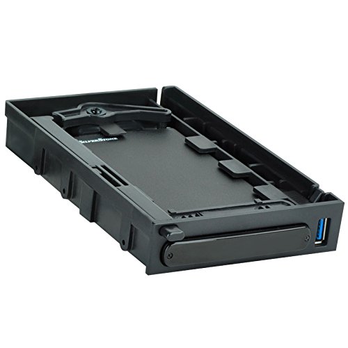 SilverStone SST-MS06B - Mobiles 3,5" Super-Speed Aluminium-Festplatten-Gehäuse mit Hot-Swap-Laufwerkseinschub für 9,5 mm dicke 2,5" SATA-HDDs oder SSDs, schwarz von SilverStone Technology