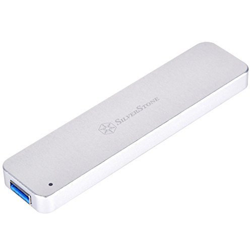SilverStone SST-MS09S - Externes SATA zu M.2 SSD-Gehäuse, USB 3.1 Gen.2, silber von SilverStone Technology