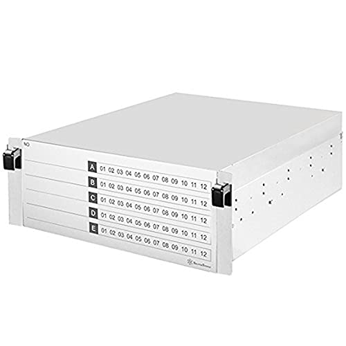 SilverStone SST-RMB41-W - 4U Datenträgeraufbewahrungsschrank für bis zu 60x 2,5" HDDs oder SSDs mit Sichtfenster sowie antistatischer und stoßsicherer Polsterung aus Polyethylen, Silber von SilverStone Technology