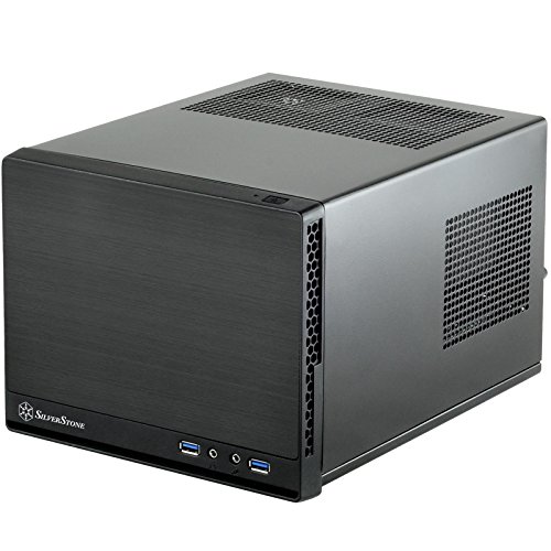 SilverStone SST-SG13B-Q - Sugo Mini-ITX kompaktes Cube Gehäuse, Plastik-Frontblende mit Faux-Aluminium-Oberfläche, schwarz von SilverStone Technology